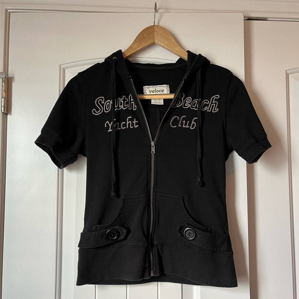 Black Short Sleeve Hoodie (Medium)